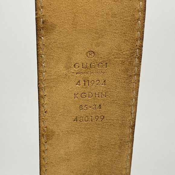 Gucci Belt GG Supreme Interlocking G 411924 Beige Brown Men's - Picture 2 of 9